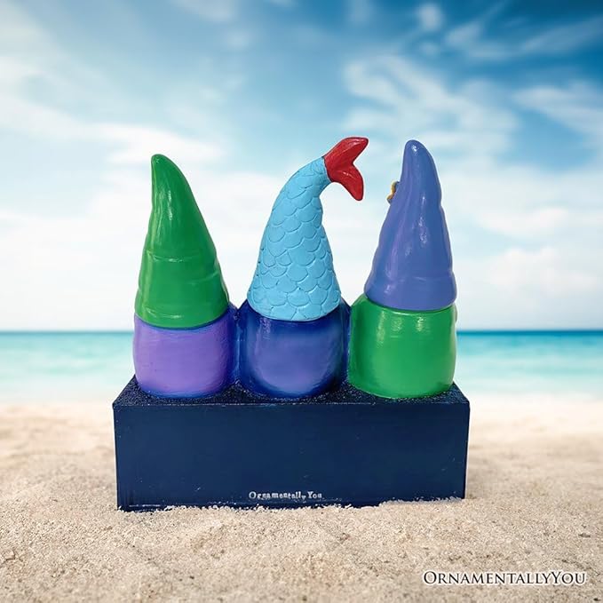 Spring & Summer-Themed Garden Statues – Adorable Outdoor Decor for Lawn, Patio & Porch (Nautical Themed Religious Gnome Figurine, Jesus is My Anchor 6" Beach House Statue)-VerdiqueGarden