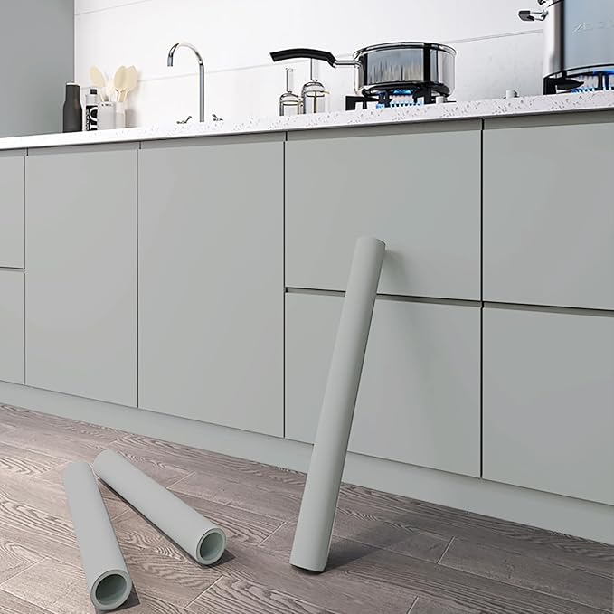 Dimoon 118''x15.7'' Grey Skin Peel and Stick Wallpaper Contact Paper Modern Self Adhesive Wall Paper Removable Renter Friendly Textured Solid Shelf Cabinet Vinyl Roll (118''x15.7'',Dark Grey Skin)-VerdiqueGarden