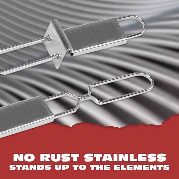 BBQ-AID Premium Barbecue Metal Skewers for Kabobs with Quick Release - Double Pronged, Stainless Steel Metal Skewer for Grilling - Shish Kabob Sticks, Veggies & More-VerdiqueGarden