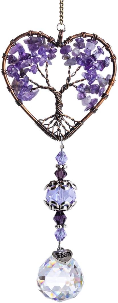 H&D HYALINE & DORA Sun Catcher Crystal Tree of Life Rainbow Maker Drops Hang for Window, Home Decor, Car Charms-VerdiqueGarden