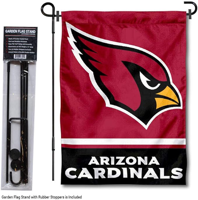 WinCraft Arizona Cardinals Garden Flag with Stand Holder-VerdiqueGarden