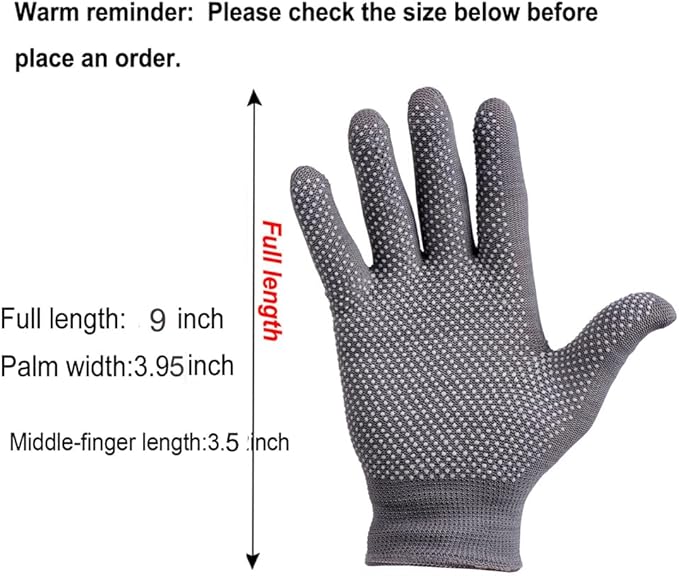 24Pcs Work Gloves Anti-slip Knitted Stretchy Cloth Glove Thin Moist Glove Liners-VerdiqueGarden