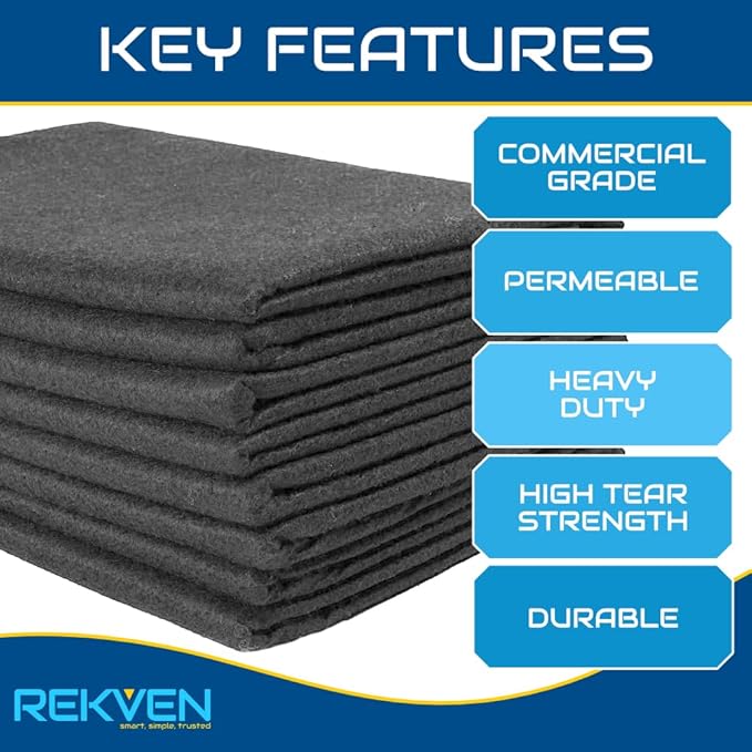 10 x 15 Feet Pond Liner Underlayment Non Woven Geotextile with 15 U-Pins-VerdiqueGarden