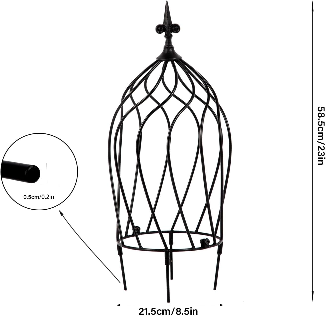 23-Inch Metal Obelisk Trellis for Climbing Plants | Sturdy Iron Design, Ideal for Outdoor Roses and Potted Vines | Easy Assembly, Compact Vertical Garden Decor for Indoor & Outdoor Use-VerdiqueGarden
