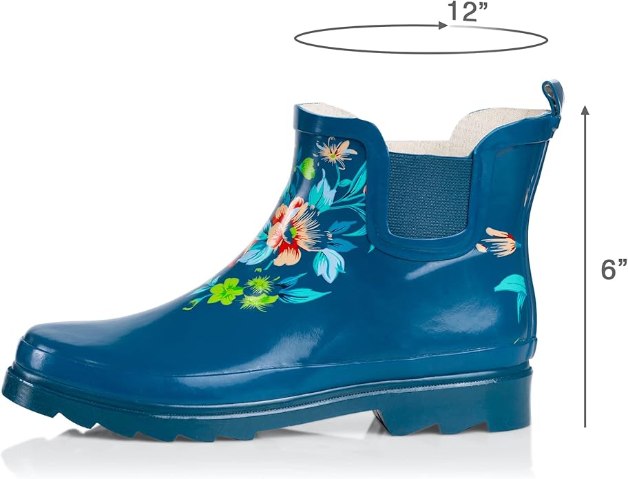NORTY - Womens Ankle Rain Boots - Ladies Waterproof Winter Spring Garden Boot runs ½ size large-VerdiqueGarden