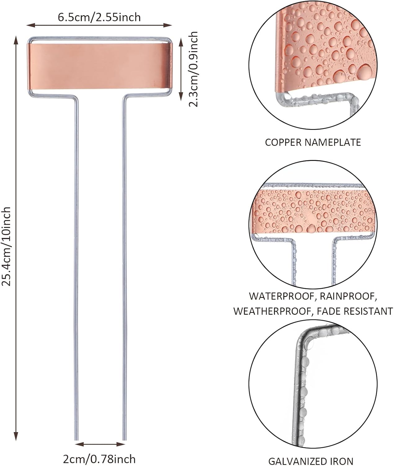 32 PCS Metal Plant Labels - Copper Garden Stakes, High Copper Plate Plant Name Tags, Metal Plant Labels for Flowers, Vegetables, Seedlings, Seed, Etc (Purple)-VerdiqueGarden