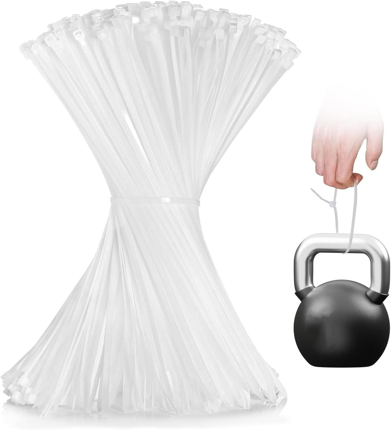 Zip Ties (100 Pack), Heavy Duty Cable Ties with 200 lbs Tensile Strength, Multi-Purpose Adjustable Black, UV Resistant Indoor and Outdoor Zip Ties for Home, Office-VerdiqueGarden