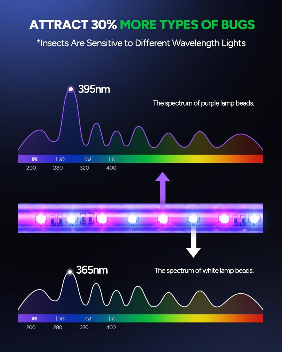 Buzbug LED Bug Zapper Indoor, 10 Years Lifespan 3 Lamps Enhance Insect Attraction, 3800V High-Voltage, Electric Mosquito Zapper, Fruit Fly Mosquito Moth Gnat Trap, Killer, Zapper -MA009-VerdiqueGarden