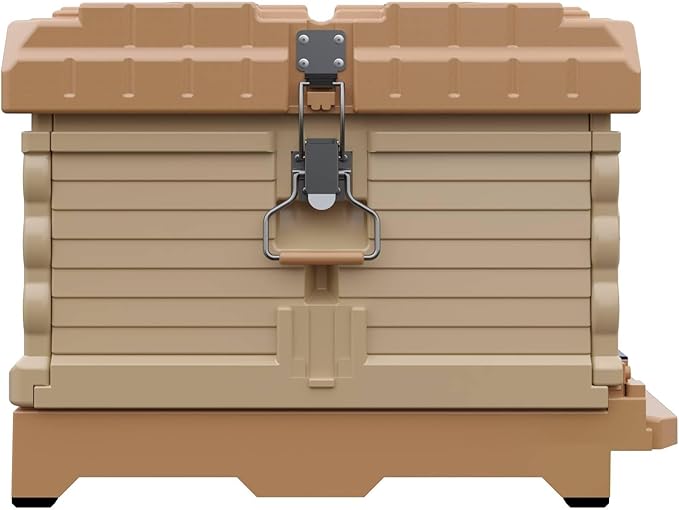Ergo Insulated 10 Frame Bee Hive Set [NO Frames Included] (Single Hive, Tan Body Blue Entrance)-VerdiqueGarden