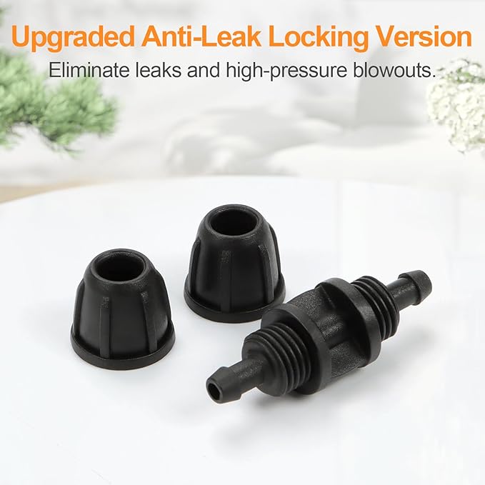 1/4 Inch Drip Irrigation Anti-leak Coupling Fittings, 25 Pieces 1/4'' Drip Line Barbed Locked Coupler Connectors for 1/4 Inch Irrigation Tubing for Garden Drip Systems-VerdiqueGarden
