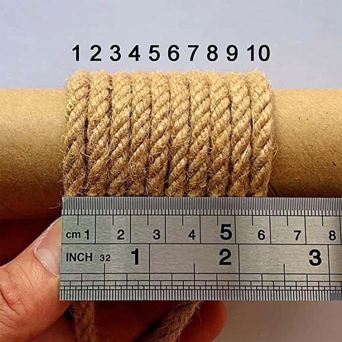 6mm Jute Twine, 164 Feet Braided Jute Rope, Heavy Duty and Thick Twine Rope for DIY Artwork, Bundling, Home Decor, Gardening Applications (6MM 164FT)-VerdiqueGarden
