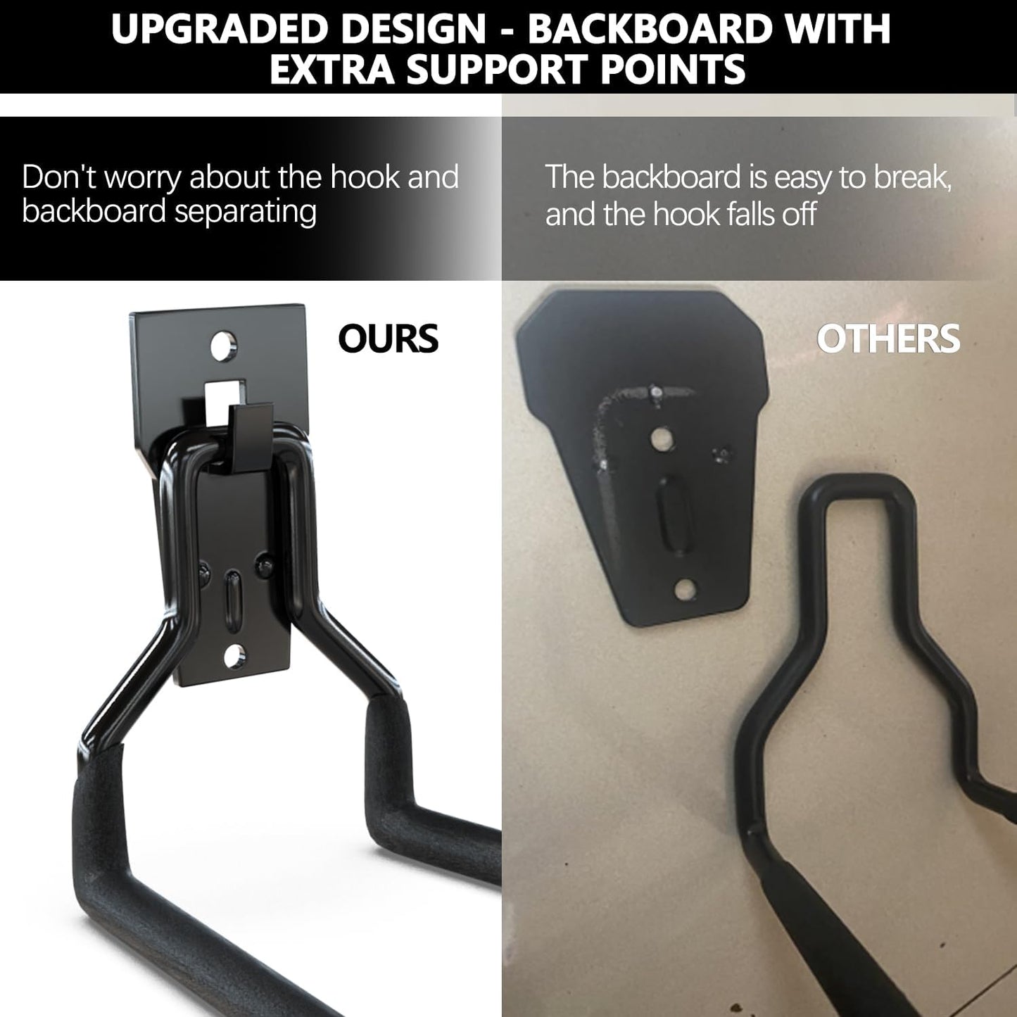 3-H Solid Steel Garden Hose Holder - 4 Pack Wall Mount Hanger with Extension Strap for Outdoor Air Hose, Ropes, Pipes & More-VerdiqueGarden