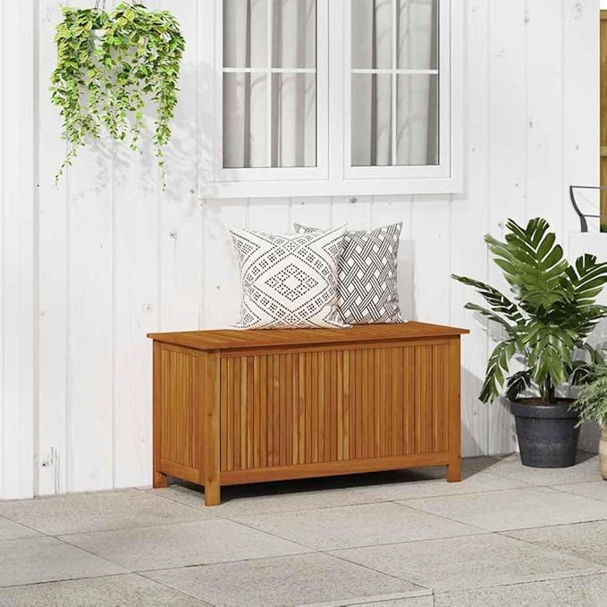 vidaXL Outdoor Storage Box - Wooden Deck Cabinet for Patio/Garden with Water-Resistant Lining, Farmhouse Style-VerdiqueGarden