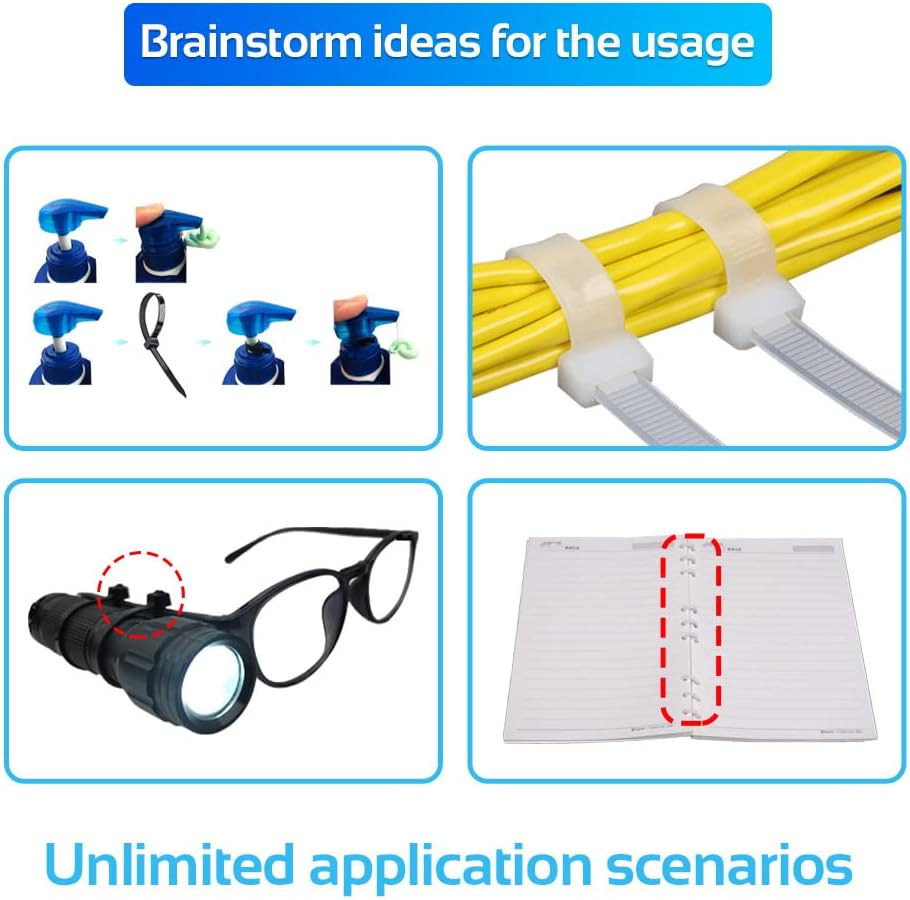 1000pcs 6Inch Black Cable Tie,Nylon Zip Ties,Industrial Grade, 40 Pounds Tensile Strength, UV Resistant,Heavy Duty,for Home,Garden Trellis,Office,Garage and Workshop-VerdiqueGarden