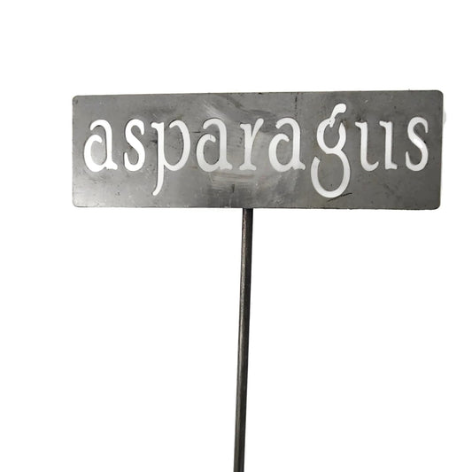 Classic Metal Garden Markers 19 Inches Tall (asparagus, Raw, Unfinished Steel (will rust with time))-VerdiqueGarden