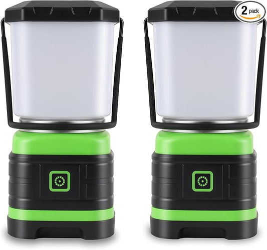 Lichamp LED Camping Lantern, Battery Powered LED Lights Camping Essentials, Portable Lanterns Flishlights for Emergency, Hurricanes, Outdoor Hiking, Power Outages, Survival Gear and Home Use, 2 Pack-VerdiqueGarden