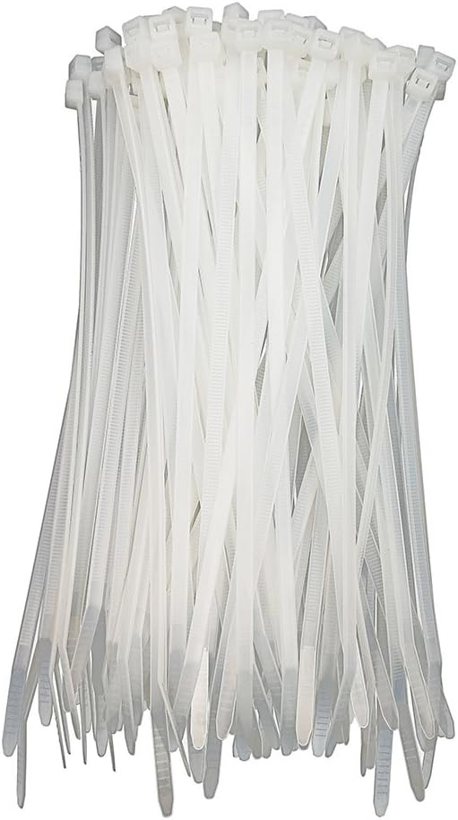 HS Clear Zip Ties 6 Inch Small (100 Pcs) 18 LBS Self Locking Zip Ties White Nylon Ties Thin,Strong and Durable-VerdiqueGarden