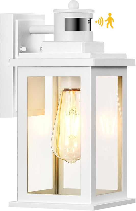 VIANIS Motion Sensor Porch Lights, Outdoor Wall Lights Wall Mount, White Dusk to Dawn Outdoor Sconce Lights, Waterproof Exterior Light Fixture for House, Garden, Patio, Entryway,Hardwired, Non-Solar-VerdiqueGarden