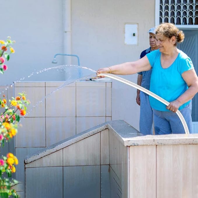 1.5"30M-98ft Lay-Flat Hose Pool Cleaning Belt Water Discharge Pump Hose With Aluminum Clamps Fittings Fire Hose Length Connection Hose Sump Pump Well Pump for House Garden and Irrigation Firehose-VerdiqueGarden