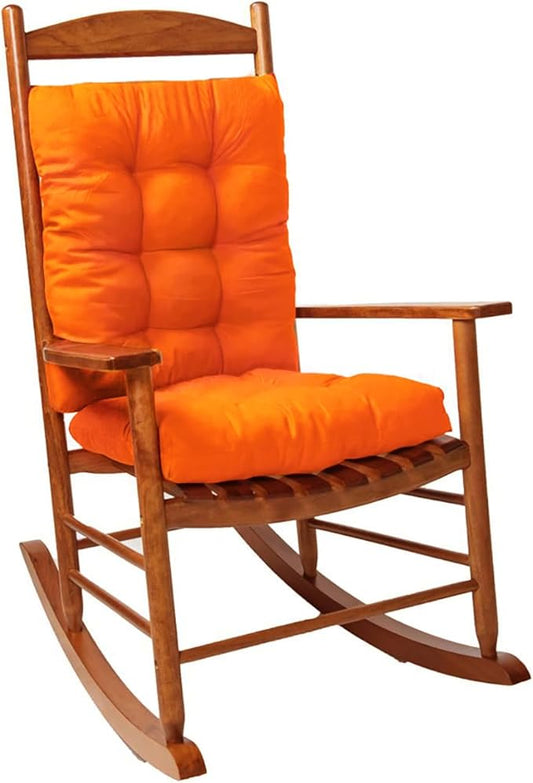 Patio Seat Cushions Set of 1, Indoor Outdoor Furniture Cushions, Tufted Rocking Chair Cushion Pad, Orange-VerdiqueGarden
