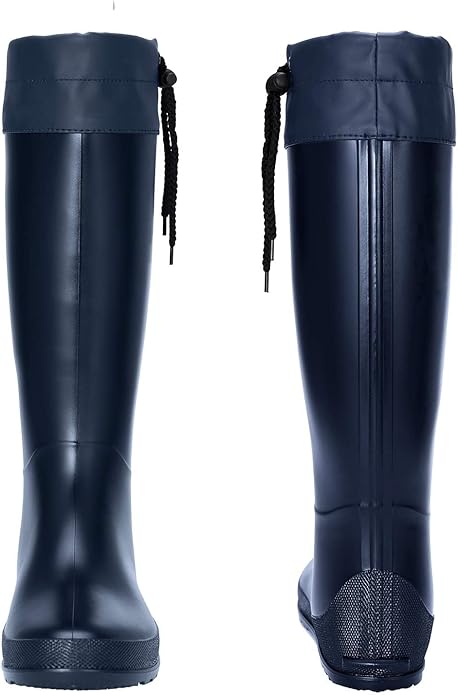 Asgard Packable Tall Rain Boots for Women Waterproof Rubber Garden Boots Ultra Lightweight Flat Mud Boots- NOT FOR WIDE CALF-VerdiqueGarden