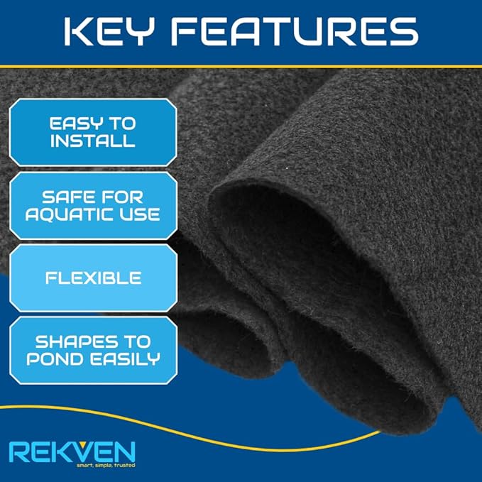 10 x 15 Feet Pond Liner Underlayment Non Woven Geotextile with 15 U-Pins-VerdiqueGarden