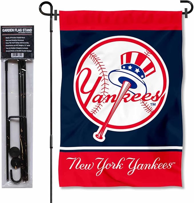 WinCraft NY Yankees Throwback Retro Garden Flag and Pole Stand Mount-VerdiqueGarden