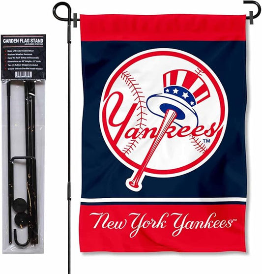 WinCraft NY Yankees Throwback Retro Garden Flag and Pole Stand Mount-VerdiqueGarden
