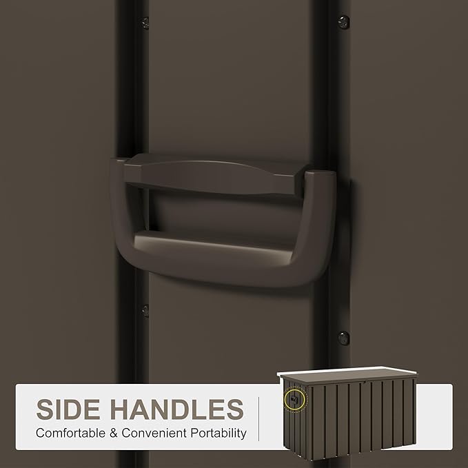 PURPLE LEAF Outdoor Deck Box 120 Gallon Waterproof Lockable Storage Box Container with Lid Deck Organization for Patio Cushions Side Table Pool Accessories Garden Tools, Brown-VerdiqueGarden