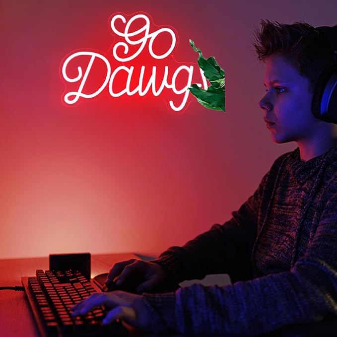 American Football Neon Sign Football Led Neon Light University Fans Rugby Game Neon LED Sign Red Letters Neon Light Up Sign for Bedroom Game Room Man Cave Party Decor Football Fans Gifts-VerdiqueGarden