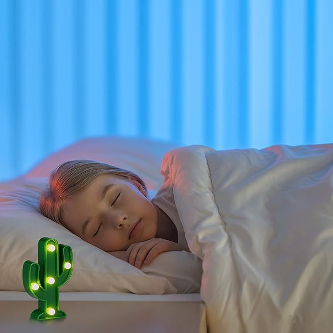 Kathfly 12 Pieces Western Party Decor Cactus Light Centerpieces Mexican Fiesta Party Decorations Night LED Tabletop Lamp Cactus Cute Mini Light for Bedroom Garden Home Cinco De Mayo Gift-VerdiqueGarden