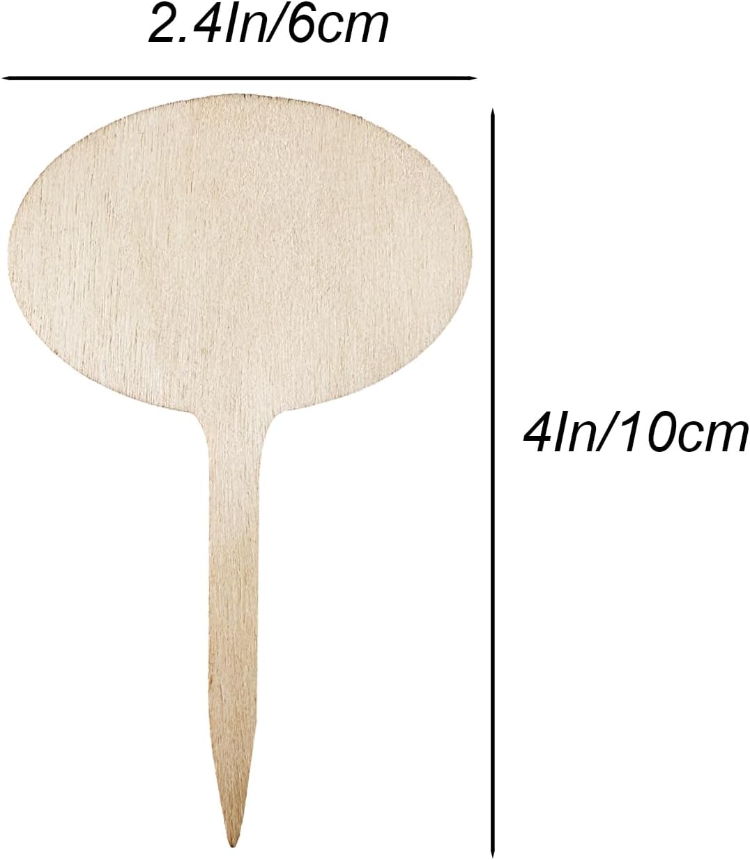 100 Pcs Wood Plant Labels, Natural Wooden Plant Marker Garden Sign Tags, T-Type Garden Markers for Succulents, Herbs, Seedlings, Potted, Flowers, Vegetables (Oval)-VerdiqueGarden
