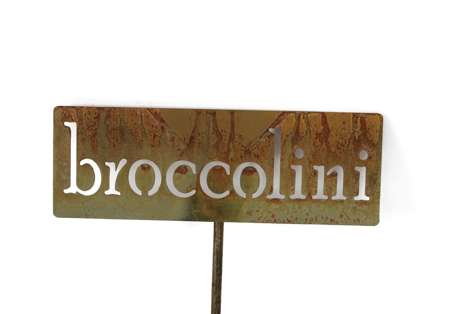 Classic Metal Garden Markers 19 Inches Tall (broccolini, Naturally Rusted)-VerdiqueGarden