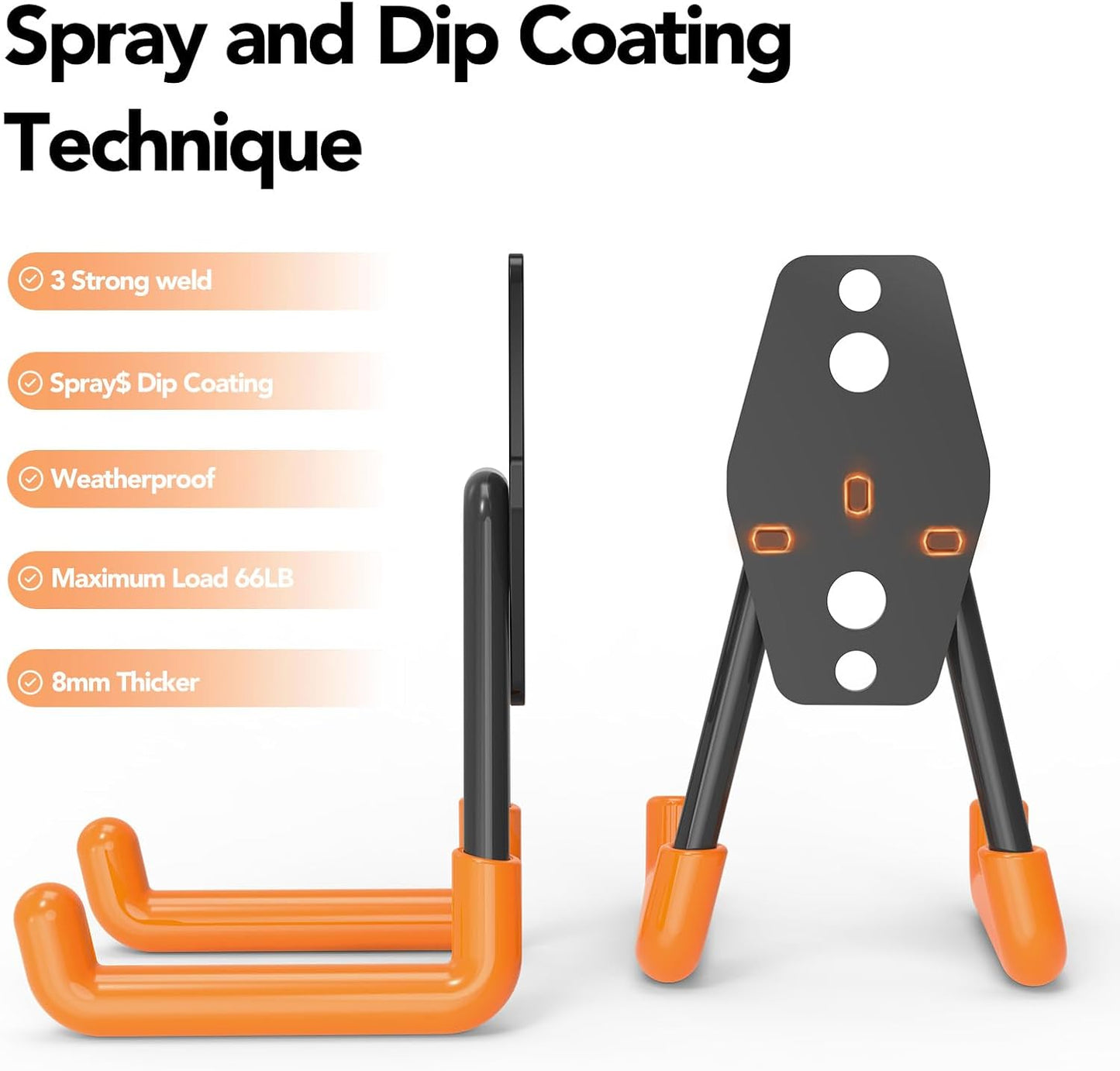 Skateboard Hooks 4-Pack Utility Small Heavy Duty Holder Garage Storage Wall Mount for Stroller Tennis Garden Tool Household Warehouse Shed-VerdiqueGarden