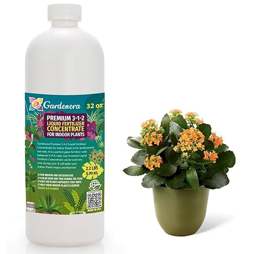 Premium Liquid Indoor Plants Fertilizer - 3-1-2 Concentrate for Indoor Plants and Flowers by Gardenera | Organic Plant Food for Indoor Plants - 32oz-VerdiqueGarden