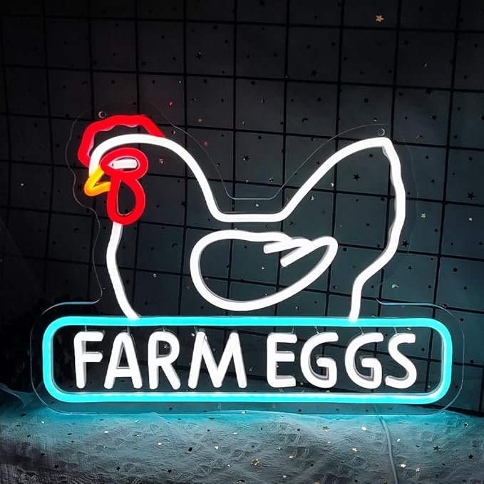 Chicken Coop Neon Sign Chicken Cluck Led Light Up Sign Farm Chicken Coop Farmhouse Kicthen Garden Decor Chicken Coop Sign Birthday Gifts for Family USB Powered Neon Sign,Size15.7*11inch(JWD025)-VerdiqueGarden