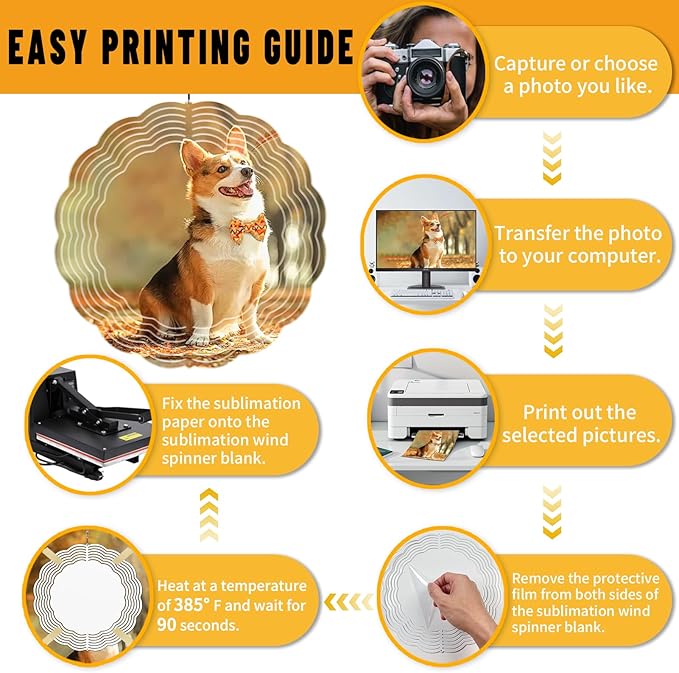 Remiawy Sublimation Wind Spinner Blanks, 6 Pack 10 Inch 3D Aluminum Metal Hanging Wind Spinners Sublimation Blanks Kinetic Sculpture DIY Crafts for Yard Garden Indoor Outdoor Porch Decoration Round-VerdiqueGarden