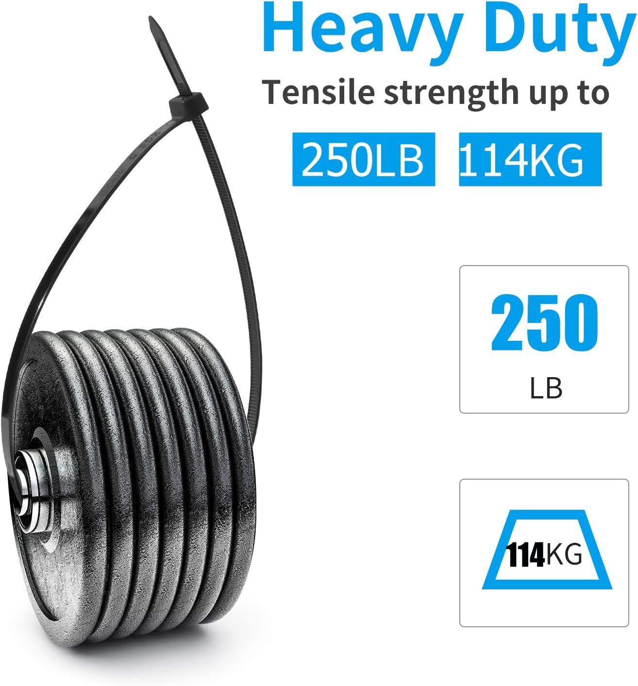 XINGO 31 inch Black Zip Ties Heavy Duty 40PCS, 250 LBS Ultra Strong Plastic Wire Ties, Large Cable Ties Extra Long Tie Wraps, Indoor and Outdoor UV Resistant-VerdiqueGarden