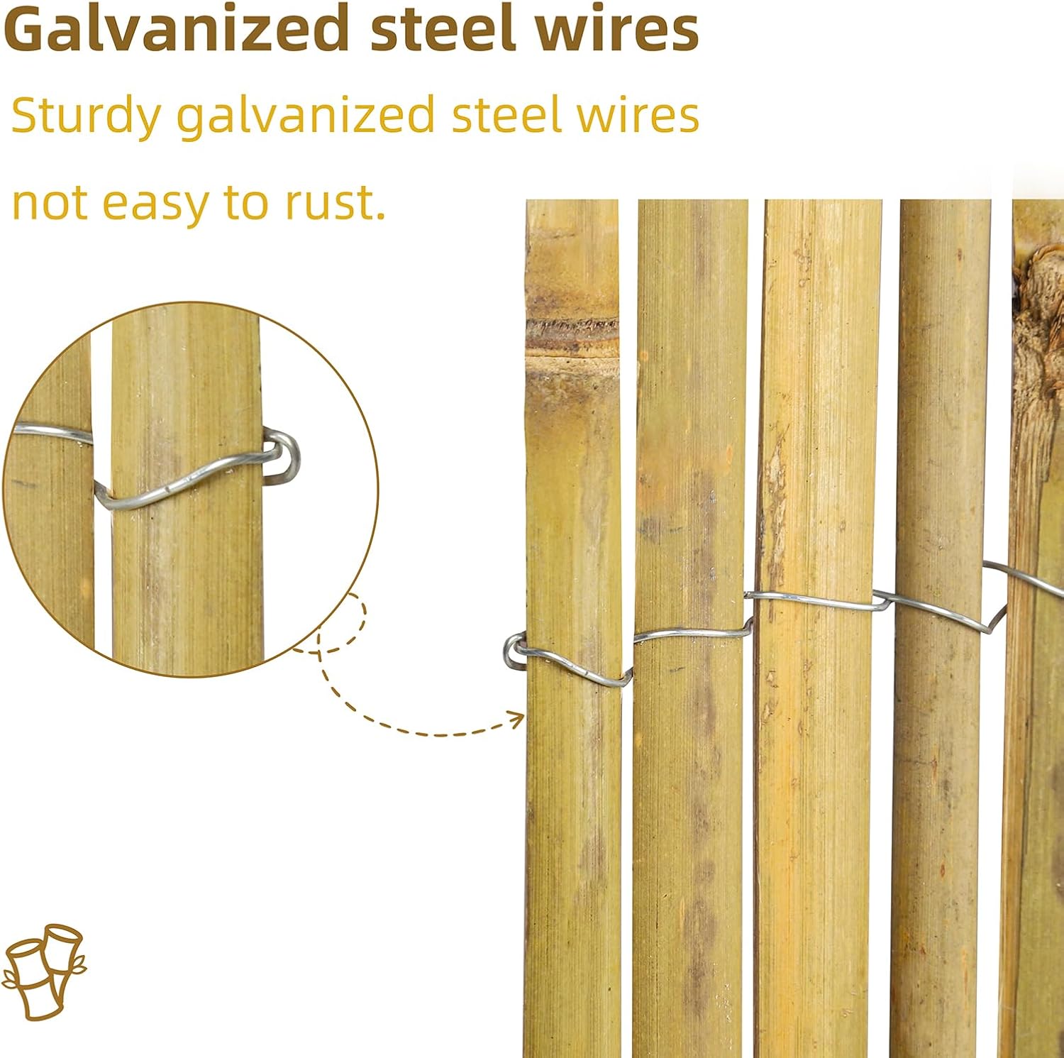 Natural Bamboo Slat Screening,4FT x 13FT Bamboo Fence Panel for Garden Privacy Fence Screen for Indoor or Outdoor(1.2m*4m Approx)-VerdiqueGarden