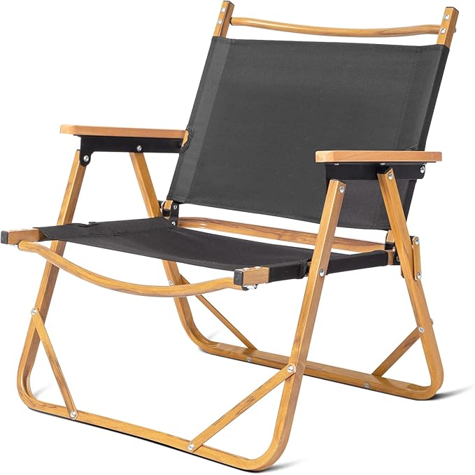 Outvita Portable Folding Camping Chair, Ultralight Low Beach Chair, Durable Aluminum Frame Armchairs for Hiking Concert Fishing Picnic, Supports 221Lbs-VerdiqueGarden