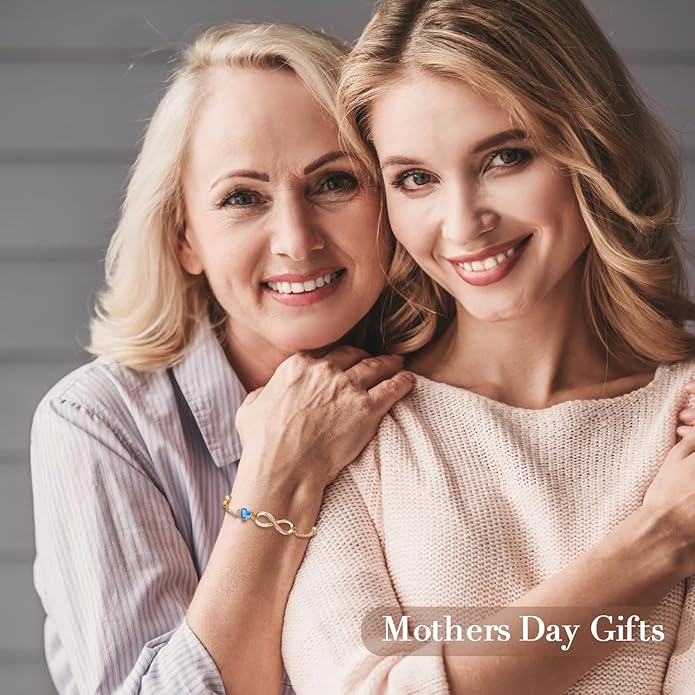 Bracelets for Women Sterling Silver Infinity Heart Bracelet Charms Bracelet Trendy Dainty Gift for Ladies Womens Wife Bride Sister Friend Anniversary Birthday Mothers Day Valentines Gifts for Her