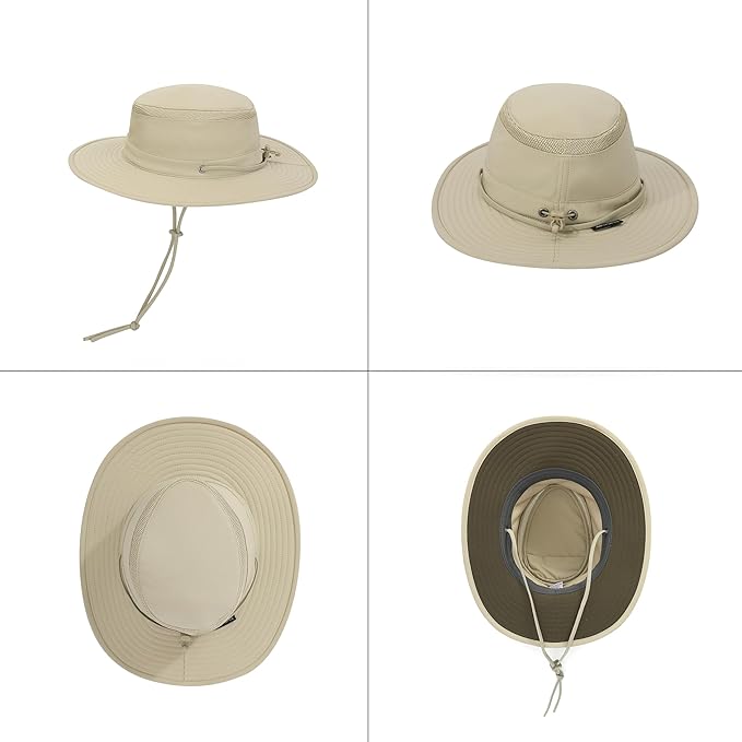 Cimarron Wide Brim Safari Sun Hat for Women & Men – UPF 50+ Outdoor Fishing Hat | Hiking, Running Travel Sun Protection Hat-VerdiqueGarden