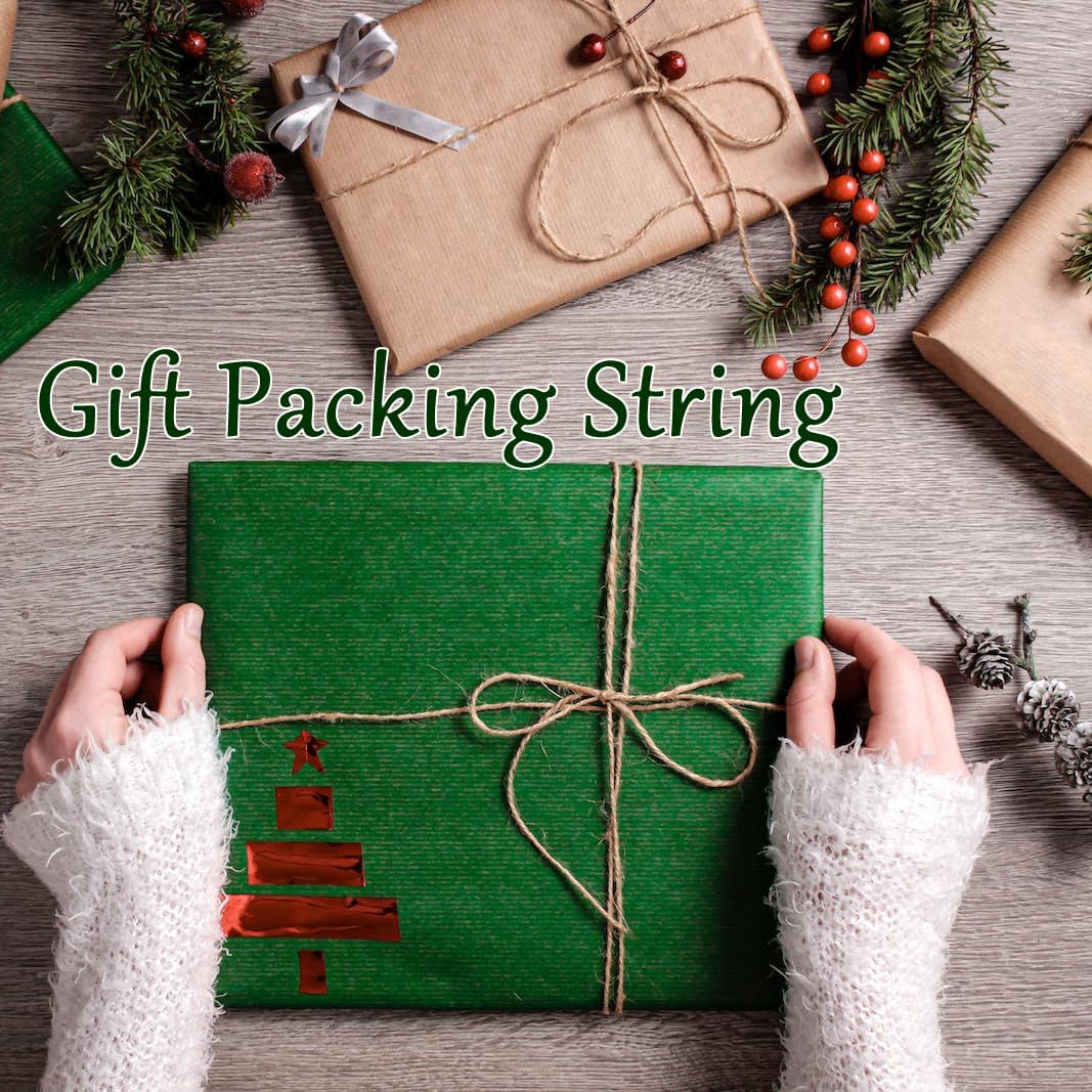 ARISKEY Natural Jute Twine 3mm,1313 Feet Garden String Long Cord Suitable for Crafting and Weaving Projects,Gardening Purposes and Outdoor Heavy-Duty Use-VerdiqueGarden