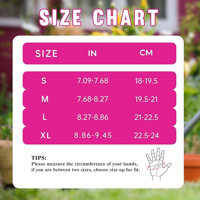HANDLANDY Ladies Leather Gardening Gloves, Thorn Proof Women Rose Pruning Garden Yard Glove, Heavy Duty Long Sleeve Gloves (Medium, Rosy)-VerdiqueGarden