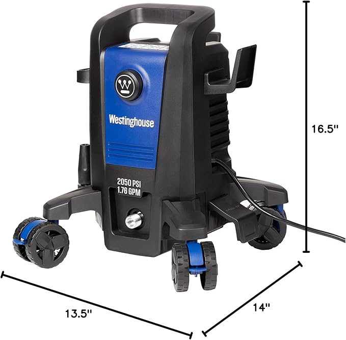 Westinghouse ePX3100 Electric Pressure Washer, 2300 Max PSI 1.76 Max GPM with Anti-Tipping Technology, Onboard Soap Tank, Pro-Style Steel Wand, 5-Nozzle Set, for Cars/Fences/Driveways/Home/Patios-VerdiqueGarden