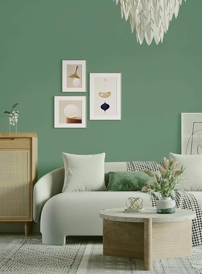 Dimoon 118''x17.7'' Green Peel and Stick Wallpaper Contact Paper Modern Self Adhesive Wall Paper Removable Renter Friendly Textured Solid Color Shelf Cabinet Vinyl Roll (118''x17.7'',Spring Green)-VerdiqueGarden