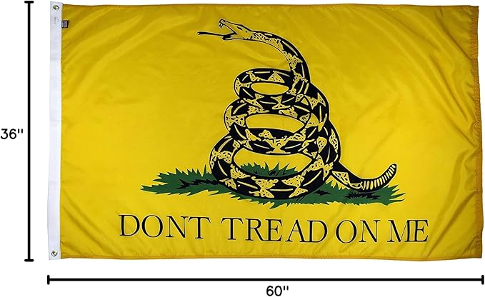 FlagSource Gadsden U.S. Nylon Historical Flag, Made in The USA, 3x5'-VerdiqueGarden