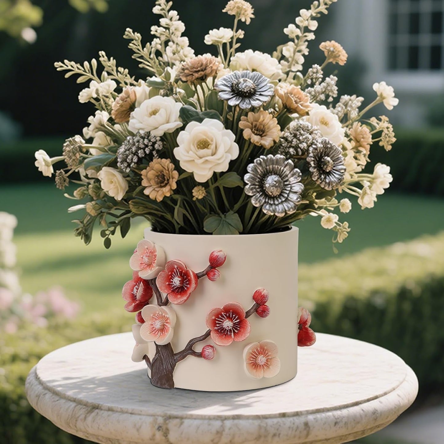 Flower Petals Plant Pots - Cute Planters for Indoor Plants, Decorative Plant Pots with Drainage, Funny Unique Planter for Succulents/Snake Plants/Cactus - Retirement Gift for Woman-VerdiqueGarden