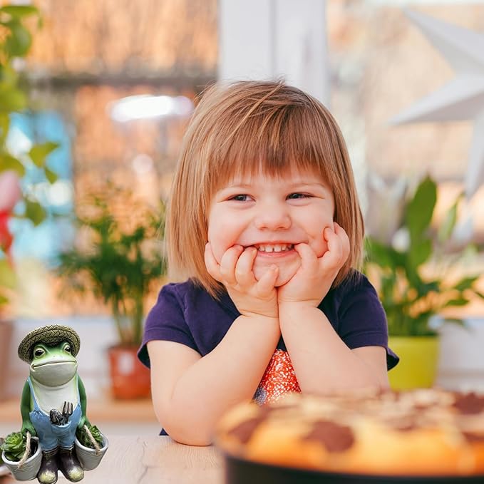 Frog Garden Decor, Frogs Garden Statue for Yard, Outdoor Statues for Garden，for Yard Art Lawn Ornaments Porch Patio Balcony Home House - Birthday Gifts for Grandma Mom Women and Housewarming GifT-VerdiqueGarden