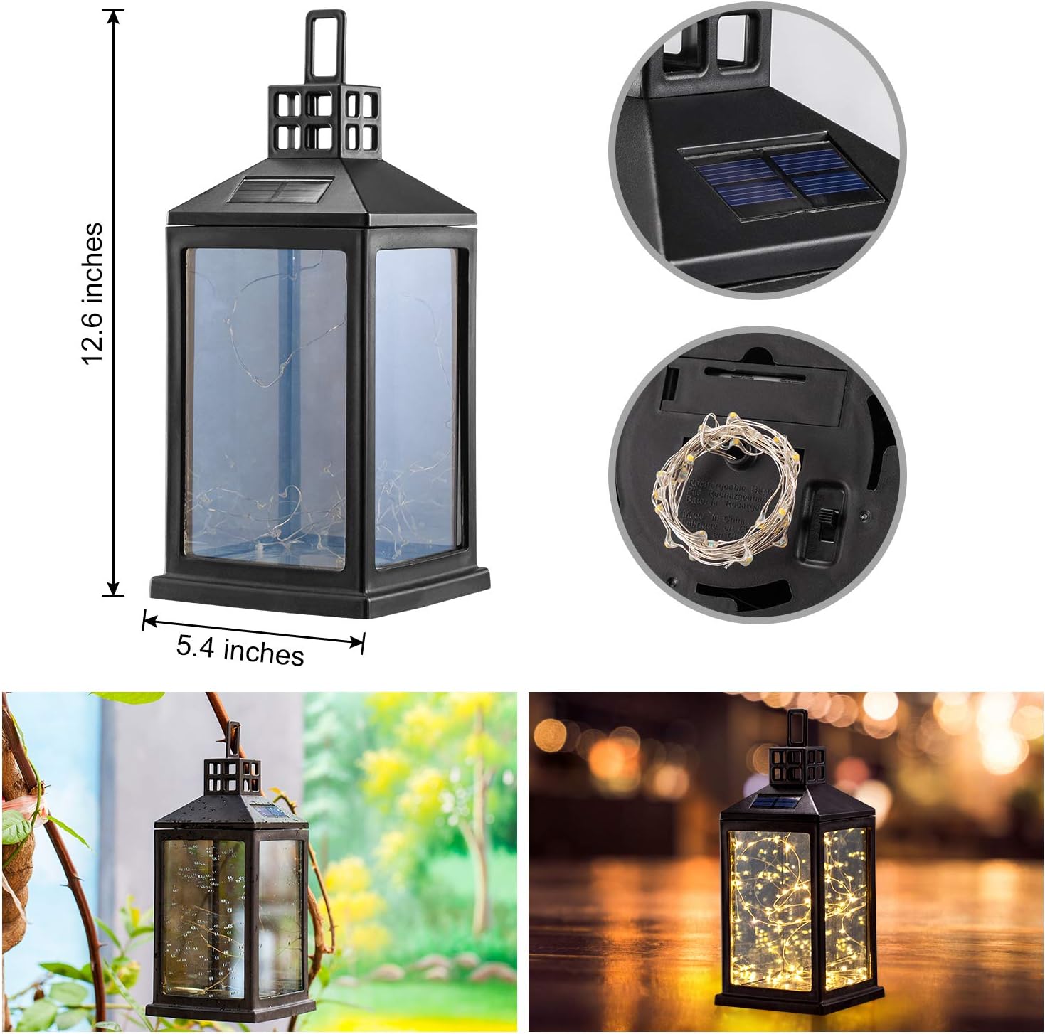 Solar Lantern Lights Outdoor SUNWIND Waterproof Solar Table Lamp Hanging Lighting with 40 Warm White LEDs for Garden Patio Landscape Decoration-VerdiqueGarden